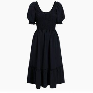 Louisa Nap Dress in Wrinkle Resistant Black Crepe